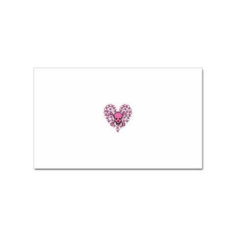 Pink Heart Shaped Skull Sticker Rectangular (10 pack) from ArtsNow.com Front