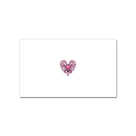 Pink Heart Shaped Skull Sticker Rectangular (100 pack) from ArtsNow.com Front