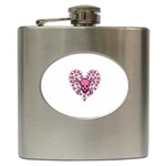 Pink Heart Shaped Skull Hip Flask (6 oz)