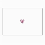 Pink Heart Shaped Skull Postcard 4  x 6 