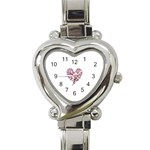 Pink Heart Shaped Skull Heart Italian Charm Watch