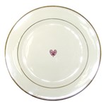 Pink Heart Shaped Skull Porcelain Plate