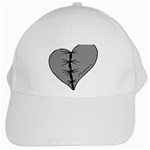 Sewn Up Dark Heart White Cap