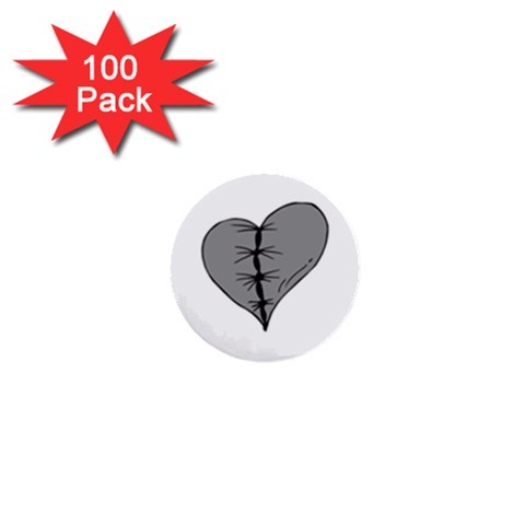 Sewn Up Dark Heart 1  Mini Button (100 pack)  from ArtsNow.com Front