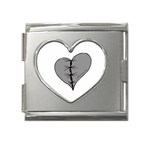 Sewn Up Dark Heart Mega Link Heart Italian Charm (18mm)