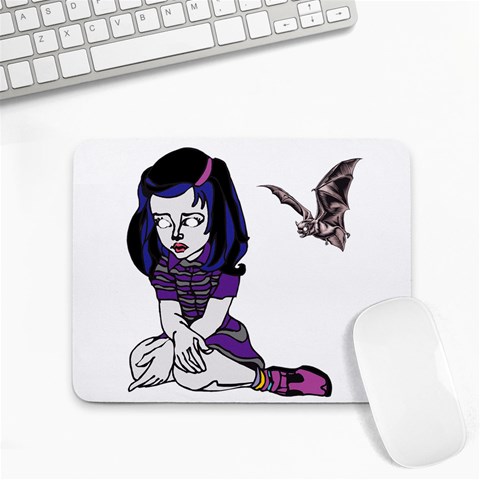 Goth Girl and Bat Small Mousepad from ArtsNow.com Front