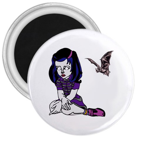 Goth Girl and Bat 3  Magnet from ArtsNow.com Front