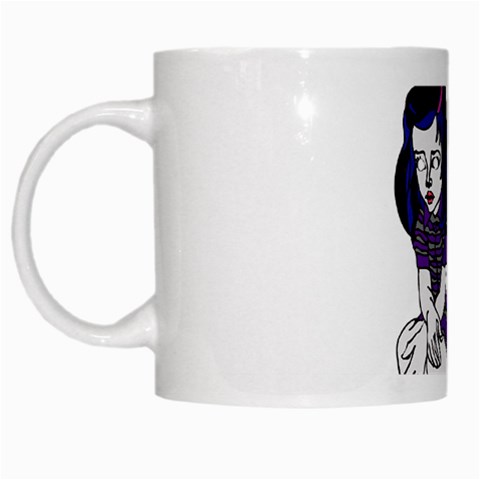 Goth Girl and Bat White Mug from ArtsNow.com Left