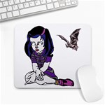 Goth Girl and Bat Large Mousepad