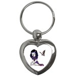 Goth Girl and Bat Key Chain (Heart)