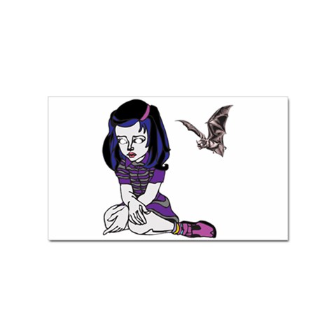 Goth Girl and Bat Sticker (Rectangular) from ArtsNow.com Front