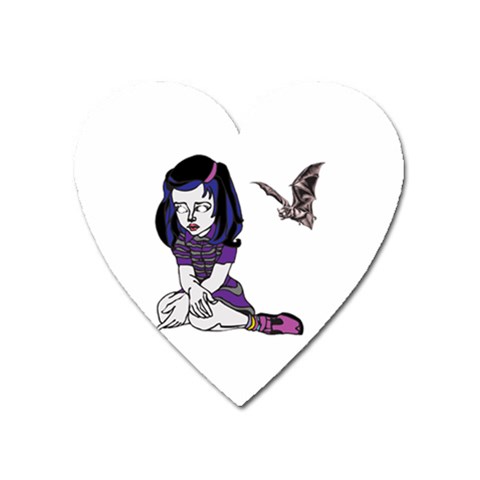 Goth Girl and Bat Magnet (Heart) from ArtsNow.com Front