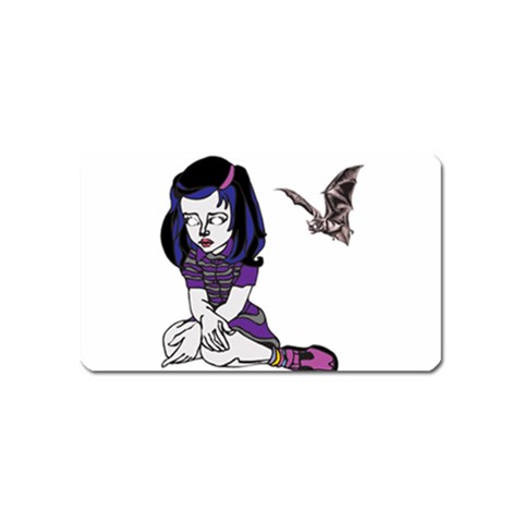 Goth Girl and Bat Magnet (Name Card) from ArtsNow.com Front