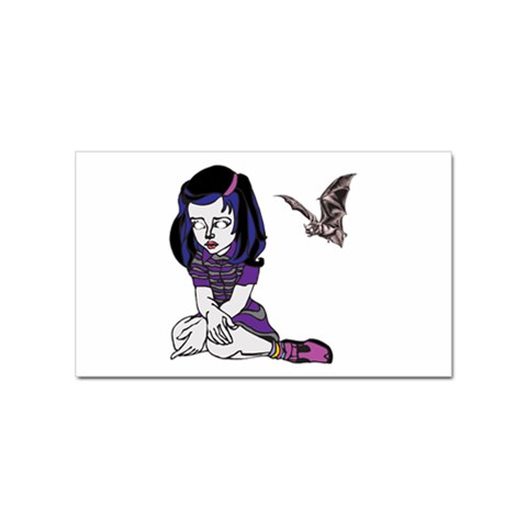 Goth Girl and Bat Sticker Rectangular (10 pack) from ArtsNow.com Front