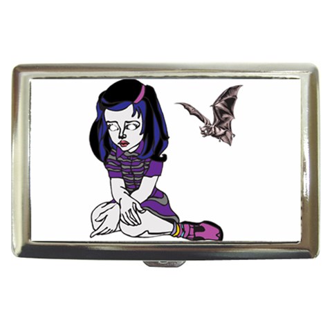 Goth Girl and Bat Cigarette Money Case from ArtsNow.com Front