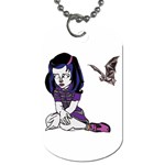 Goth Girl and Bat Dog Tag (Two Sides)