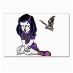 Goth Girl and Bat Postcard 4  x 6 