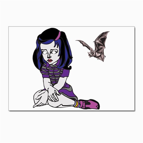 Goth Girl and Bat Postcard 4 x 6  (Pkg of 10) from ArtsNow.com Front