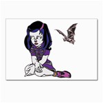 Goth Girl and Bat Postcard 5  x 7 