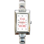 Evil Lives Here Rectangular Italian Charm Watch