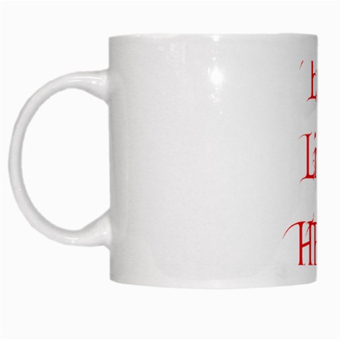 Evil Lives Here White Mug from ArtsNow.com Left