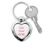 Evil Lives Here Key Chain (Heart)