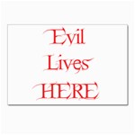 Evil Lives Here Postcard 4  x 6 