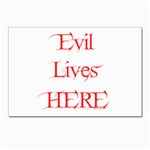 Evil Lives Here Postcard 5  x 7 