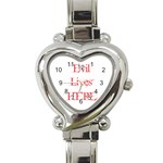 Evil Lives Here Heart Italian Charm Watch