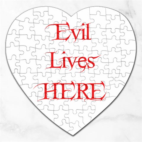 Evil Lives Here Jigsaw Puzzle (Heart) from ArtsNow.com Front