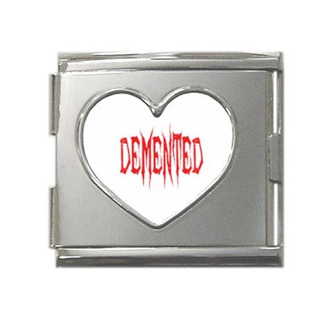 Demented Mega Link Heart Italian Charm (18mm) from ArtsNow.com Front