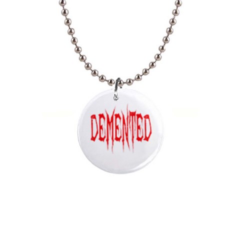 Demented 1  Button Necklace from ArtsNow.com Front