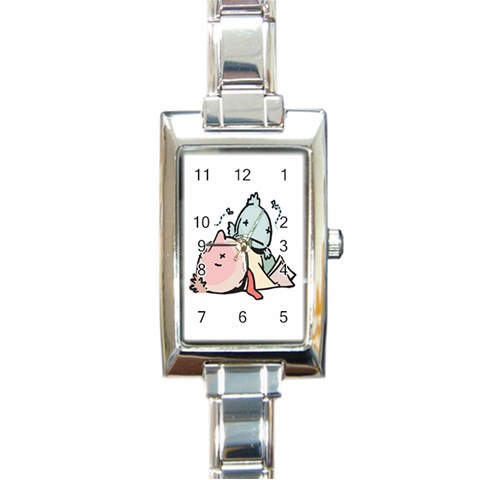 Dead Cartoons Rectangular Italian Charm Watch from ArtsNow.com Front