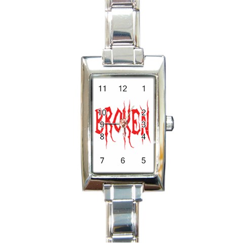 Broken Rectangular Italian Charm Watch from ArtsNow.com Front