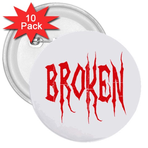 Broken 3  Button (10 pack) from ArtsNow.com Front