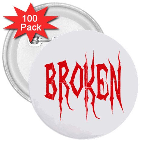 Broken 3  Button (100 pack) from ArtsNow.com Front