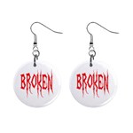 Broken 1  Button Earrings