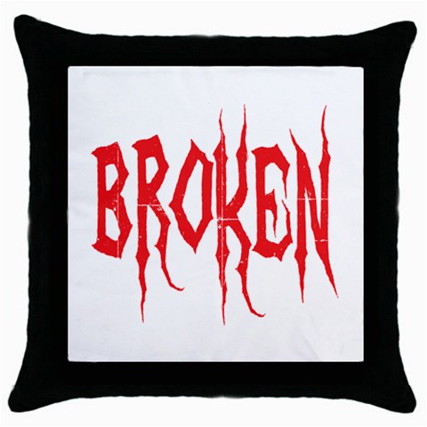 Broken Throw Pillow Case (Black) from ArtsNow.com Front