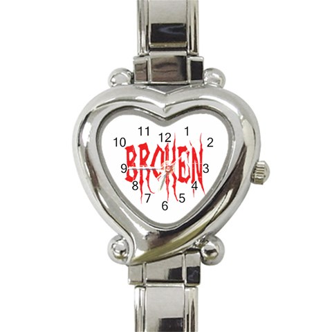 Broken Heart Italian Charm Watch from ArtsNow.com Front