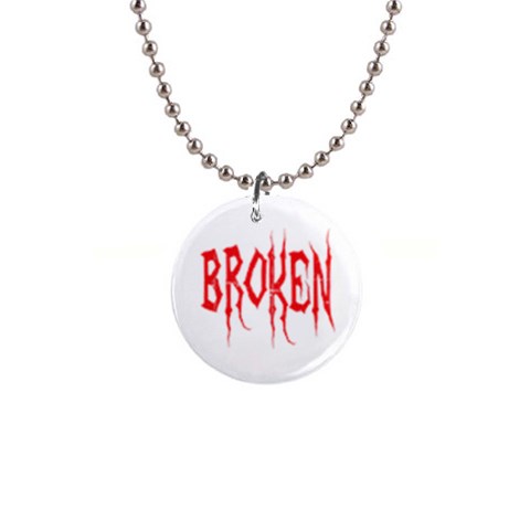 Broken 1  Button Necklace from ArtsNow.com Front