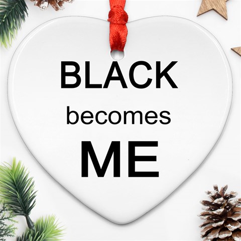 Black Becomes Me Ornament (Heart) from ArtsNow.com Front