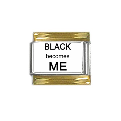 Black Becomes Me Gold Trim Italian Charm (9mm) from ArtsNow.com Front