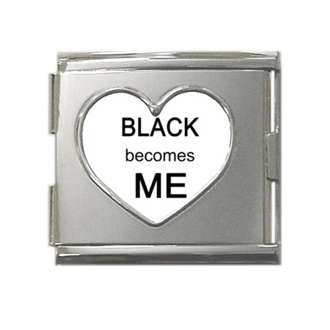 Black Becomes Me Mega Link Heart Italian Charm (18mm) from ArtsNow.com Front