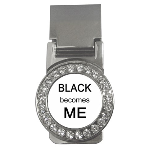 Black Becomes Me Money Clip (CZ) from ArtsNow.com Front