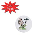 Scared Woman Holding Cross 1  Mini Button (100 pack) 