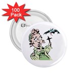 Scared Woman Holding Cross 2.25  Button (100 pack)