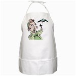 Scared Woman Holding Cross BBQ Apron