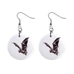 Vampire Bat 1  Button Earrings