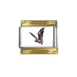 Vampire Bat Gold Trim Italian Charm (9mm)