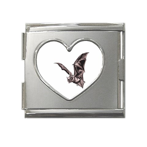 Vampire Bat Mega Link Heart Italian Charm (18mm) from ArtsNow.com Front